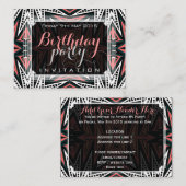 Aztec Desert Modern Tribal Art Mini Invitations Informatiekaartje (Voorkant / Achterkant)