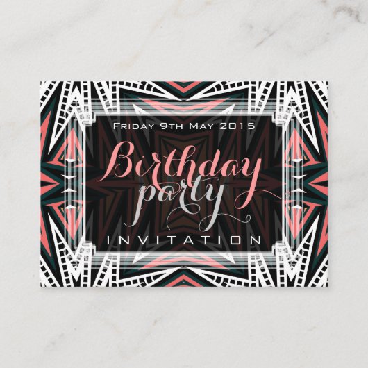 Aztec Desert Modern Tribal Art Mini Invitations Informatiekaartje (Voorkant)