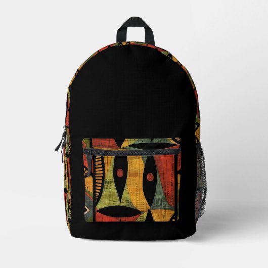 Aztec Design Black Bedrukte Rugzak (Voorkant)