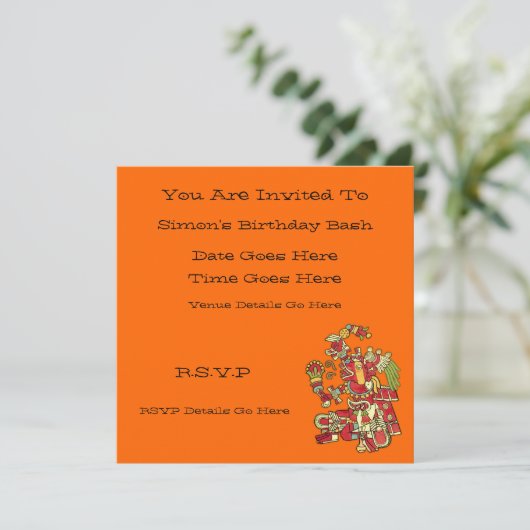 Aztec Design Invitation Kaart (Staand voorkant)