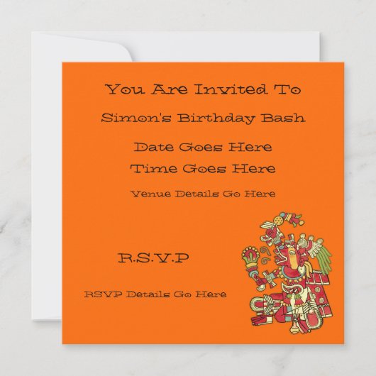 Aztec Design Invitation Kaart (Voorkant)