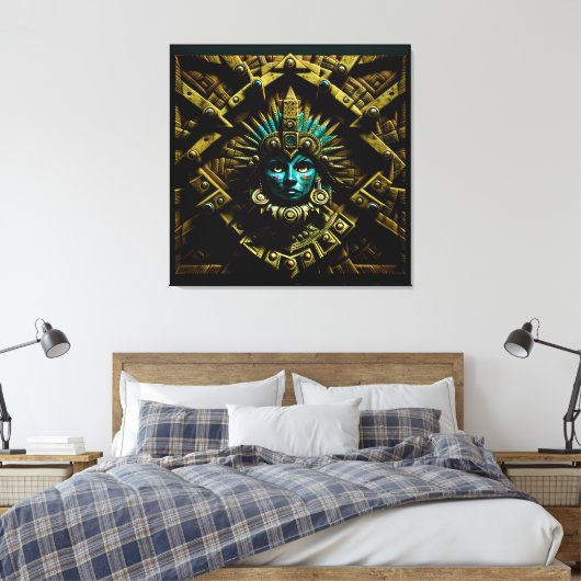 Aztec Design Pattern Two Canvas Afdruk (Insitu (Slaapkamer))