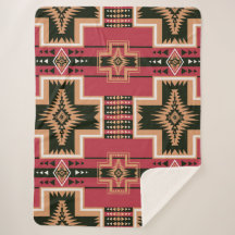 Aztec Design Sherpa Blanket
