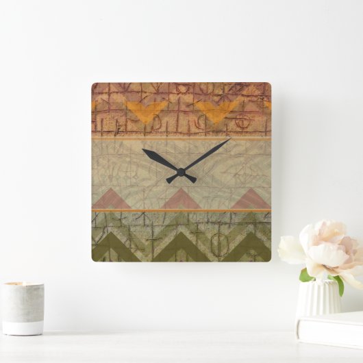 Aztec Design Timepiece Vierkante Klok (Huis)