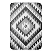 Aztec Diamond Motif Design Black White Grey Badmat (Voorkant Verticaal)