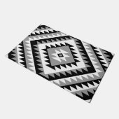 Aztec Diamond Motif Design Black White Grey Deurmat (Schuin)