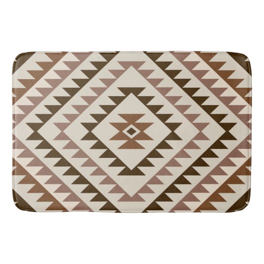 Aztec Diamond Motif Design Browns+Cream Badmat (Voorkant)