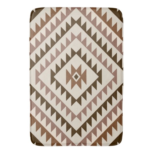 Aztec Diamond Motif Design Browns+Cream Badmat (Voorkant Verticaal)