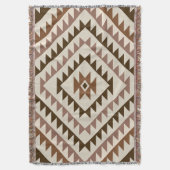 Aztec Diamond Motif Design Browns+Cream Deken (Voorkant Verticaal)