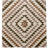 Aztec Diamond Motif Design Browns+Cream Douchegordijn (Voorkant)