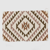 Aztec Diamond Motif Design Browns+Cream Golfhanddoek (Horizontaal)