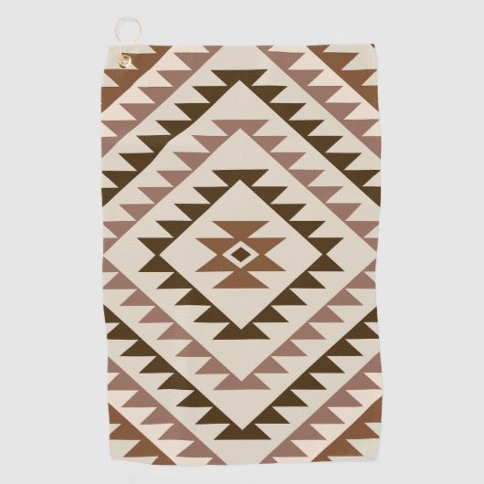 Aztec Diamond Motif Design Browns+Cream Golfhanddoek (Voorkant)