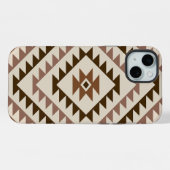 Aztec Diamond Motif Design Browns+Cream iPhone Hoesje (Achterkant horizontaal)