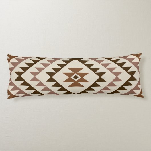 Aztec Diamond Motif Design Browns+Cream Lichaamskussen (Achterkant)