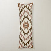 Aztec Diamond Motif Design Browns+Cream Lichaamskussen (Achterkant (Verticaal))