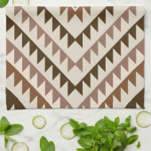 Aztec Diamond Motif Design Browns+Cream Theedoek (Gevouwen)