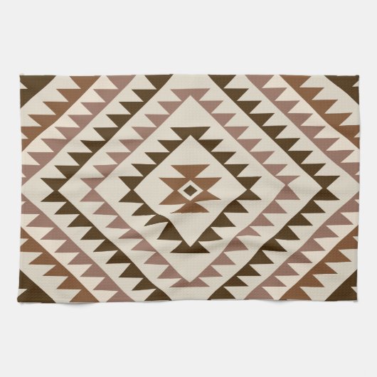 Aztec Diamond Motif Design Browns+Cream Theedoek (Horizontaal)
