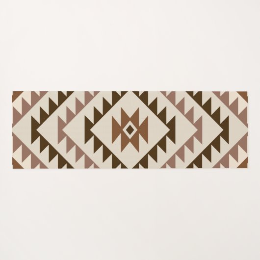 Aztec Diamond Motif Design Browns+Cream Yogamat (Achterkant (horizontaal))