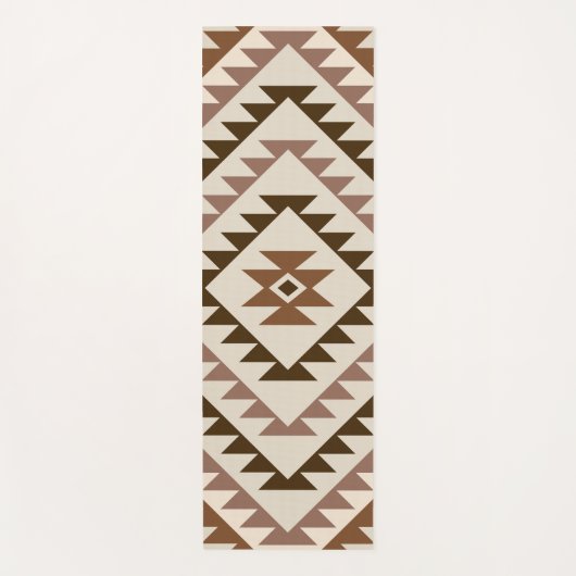 Aztec Diamond Motif Design Browns+Cream Yogamat (Voorkant)