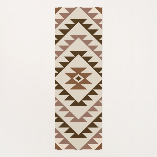 Aztec Diamond Motif Design Browns+Cream Yogamat (Achterkant)