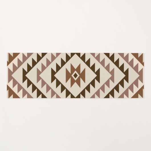 Aztec Diamond Motif Design Browns+Cream Yogamat (Voorkant (horizontaal))