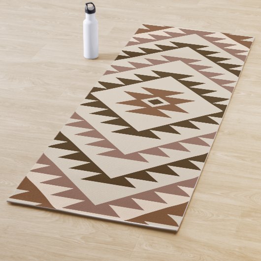Aztec Diamond Motif Design Browns+Cream Yogamat (In situ)