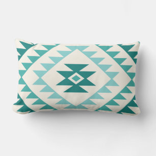 Aztec Diamond Motif Design Teals & Cream Buitenkussen