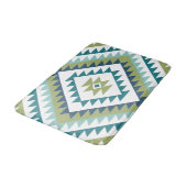 Aztec Diamond Motif Design Teals Limoen Blauw Wit Badmat (Gekanteld)
