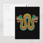 Aztec Double Headed Serpent Snake Mexico Art Briefkaart (Voorkant / Achterkant)