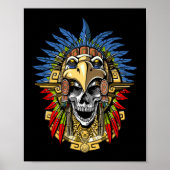 Aztec Eagle Skull Indianenwormmasker Poster (Voorkant)