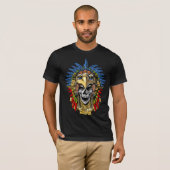 Aztec Eagle Skull Indianenwormmasker T-shirt (Voorkant volledig)