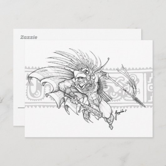 Aztec Eagle Warrior Briefkaart (Voorkant / Achterkant)