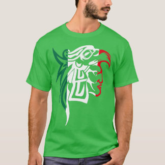 Aztec Eagle Warrior Mexicaanse vlag T-shirt