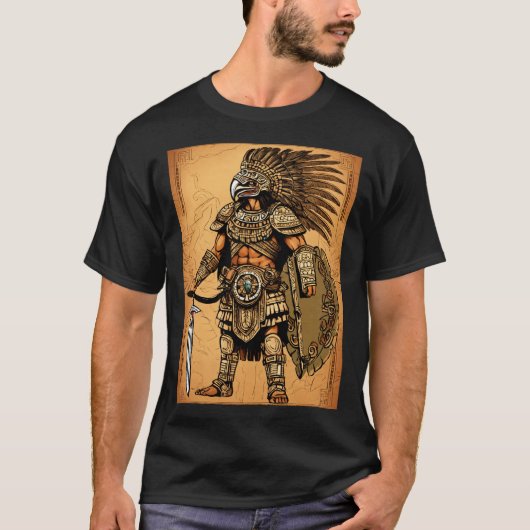 Aztec Eagle Warrior T-shirt - ingewikkeld Tattoo (Voorkant)