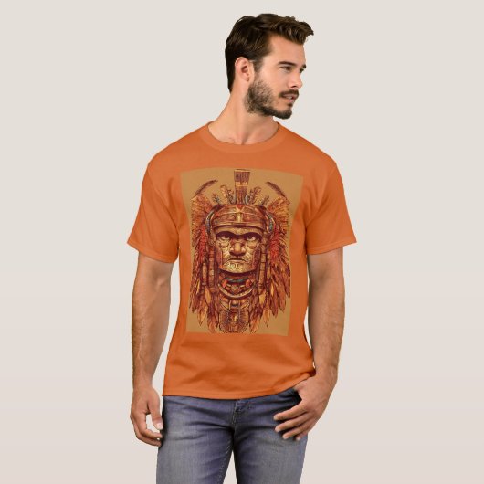 Aztec Eagle Warrior T-Shirt - Verfijnd Tattoo De (Voorkant volledig)