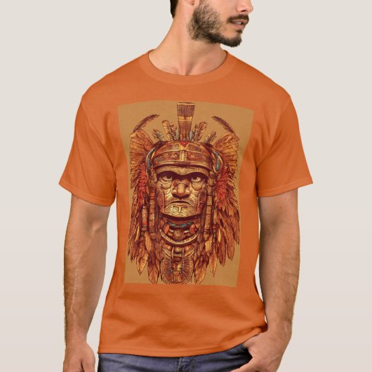 Aztec Eagle Warrior T-Shirt - Verfijnd Tattoo De (Voorkant)