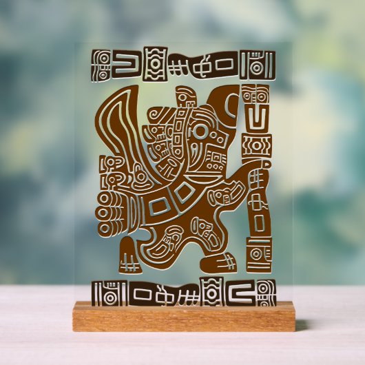 Aztec Eagle Warrior Tribal Oude kunst Acryl Bord (Neutraal)