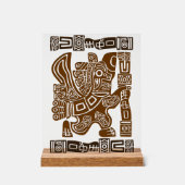 Aztec Eagle Warrior Tribal Oude kunst Acryl Bord (Voorkant)