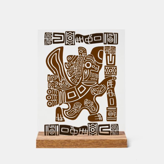 Aztec Eagle Warrior Tribal Oude kunst Acryl Bord (Voorkant)