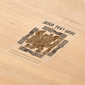 Aztec Eagle Warrior Tribal Oude kunst Acryl Uitnodigingen (Laagn)