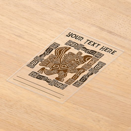 Aztec Eagle Warrior Tribal Oude kunst Acryl Uitnodigingen (Laagn)