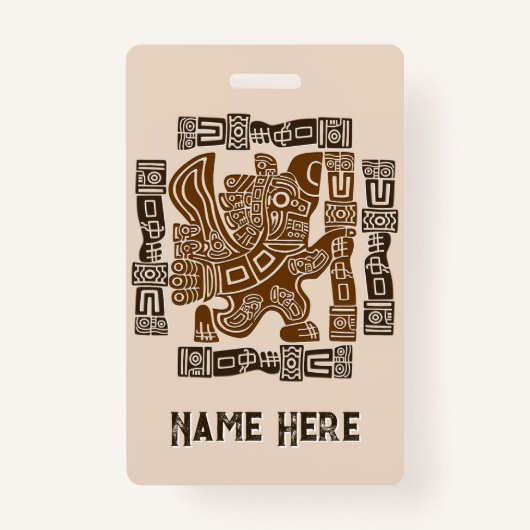 Aztec Eagle Warrior Tribal Oude kunst Badge (Voorkant)