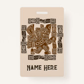 Aztec Eagle Warrior Tribal Oude kunst Badge (Achterkant)