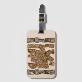 Aztec Eagle Warrior Tribal Oude kunst Bagagelabel (Voorkant (verticaal))