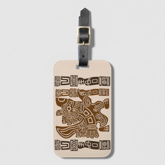 Aztec Eagle Warrior Tribal Oude kunst Bagagelabel (Voorkant (verticaal))