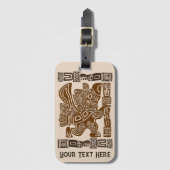 Aztec Eagle Warrior Tribal Oude kunst Bagagelabel (Voorkant (verticaal))