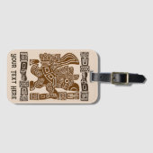 Aztec Eagle Warrior Tribal Oude kunst Bagagelabel (Voorkant (horizontaal))
