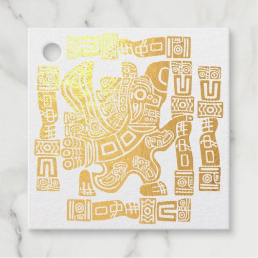 Aztec Eagle Warrior Tribal Oude kunst Bedankjes Labels (Voorkant)