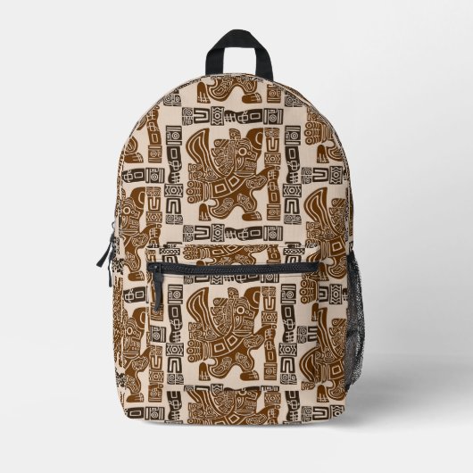 Aztec Eagle Warrior Tribal Oude kunst Bedrukte Rugzak (Voorkant)