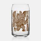 Aztec Eagle Warrior Tribal Oude kunst Blikvorm Glas (Voorkant)